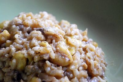 אורז עם ערמונים ופטריות